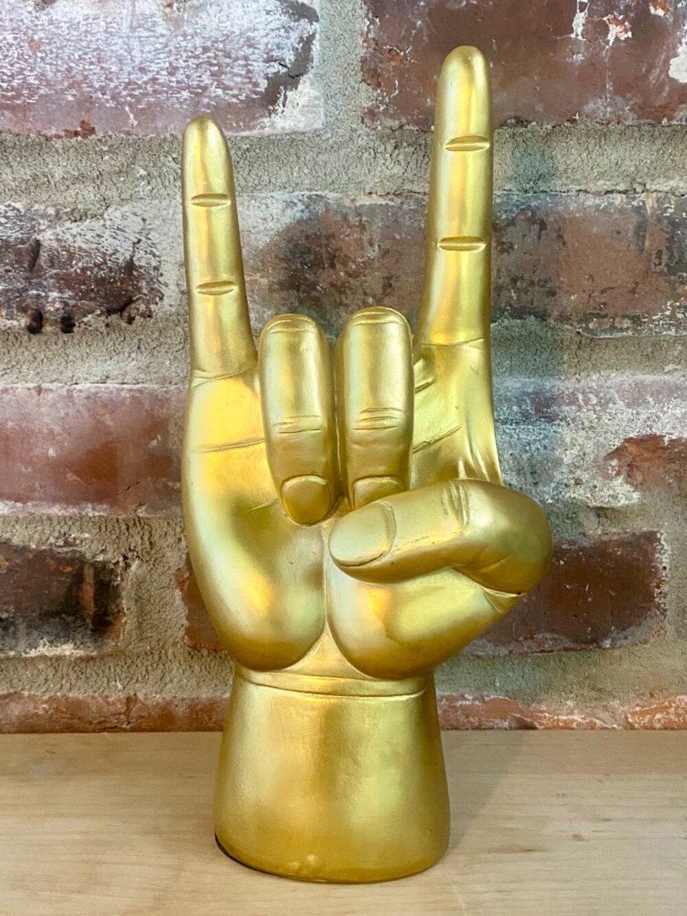 Headphone Display or Holder, Gold in Shape of Hand, New without box or tags.